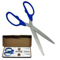 Ceremonial Ribbon Cutting Scissors with Blue Handles / Silver Blades (36")